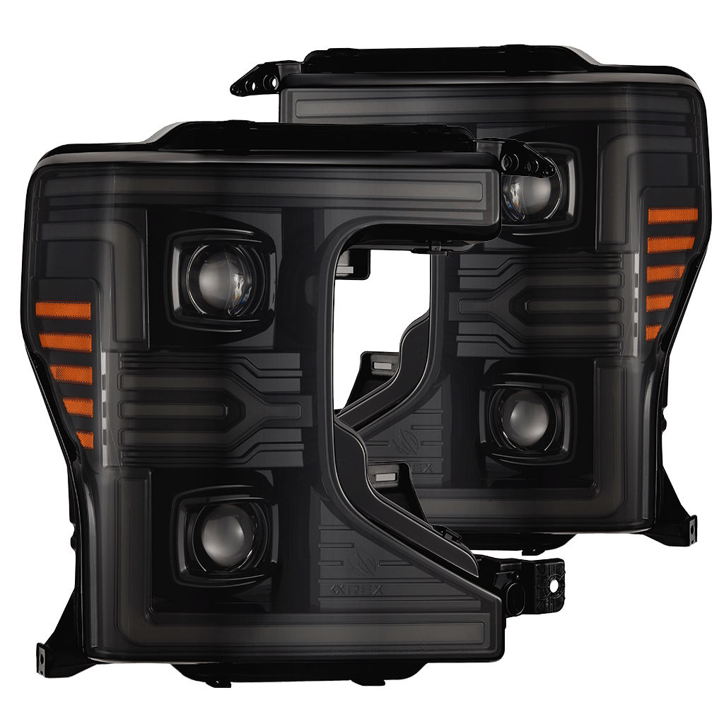 AlphaRex 20-22 Ford Super Duty LUXX-Series LED Projector Headlights Alpha-Black