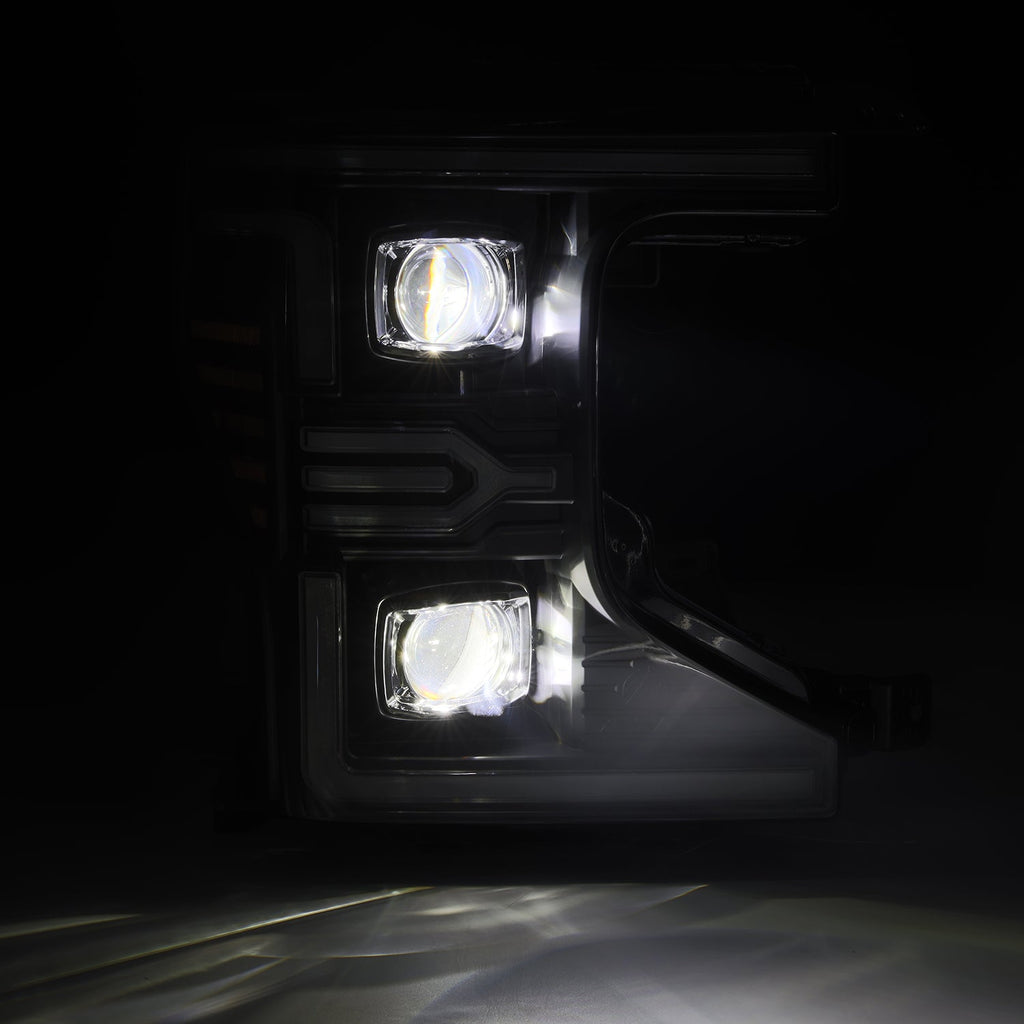 AlphaRex 20-22 Ford Super Duty LUXX-Series LED Projector Headlights Black