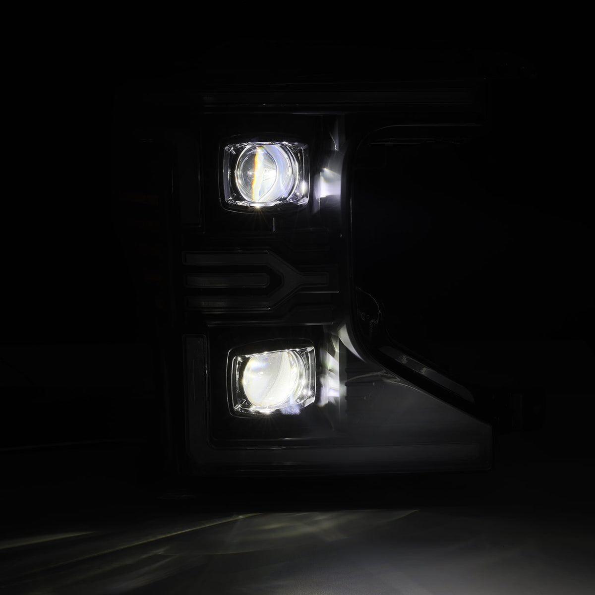 AlphaRex 20-22 Ford Super Duty LUXX-Series LED Projector Headlights Black