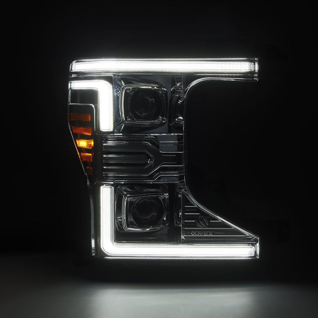 AlphaRex 20-22 Ford Super Duty LUXX-Series LED Projector Headlights Chrome