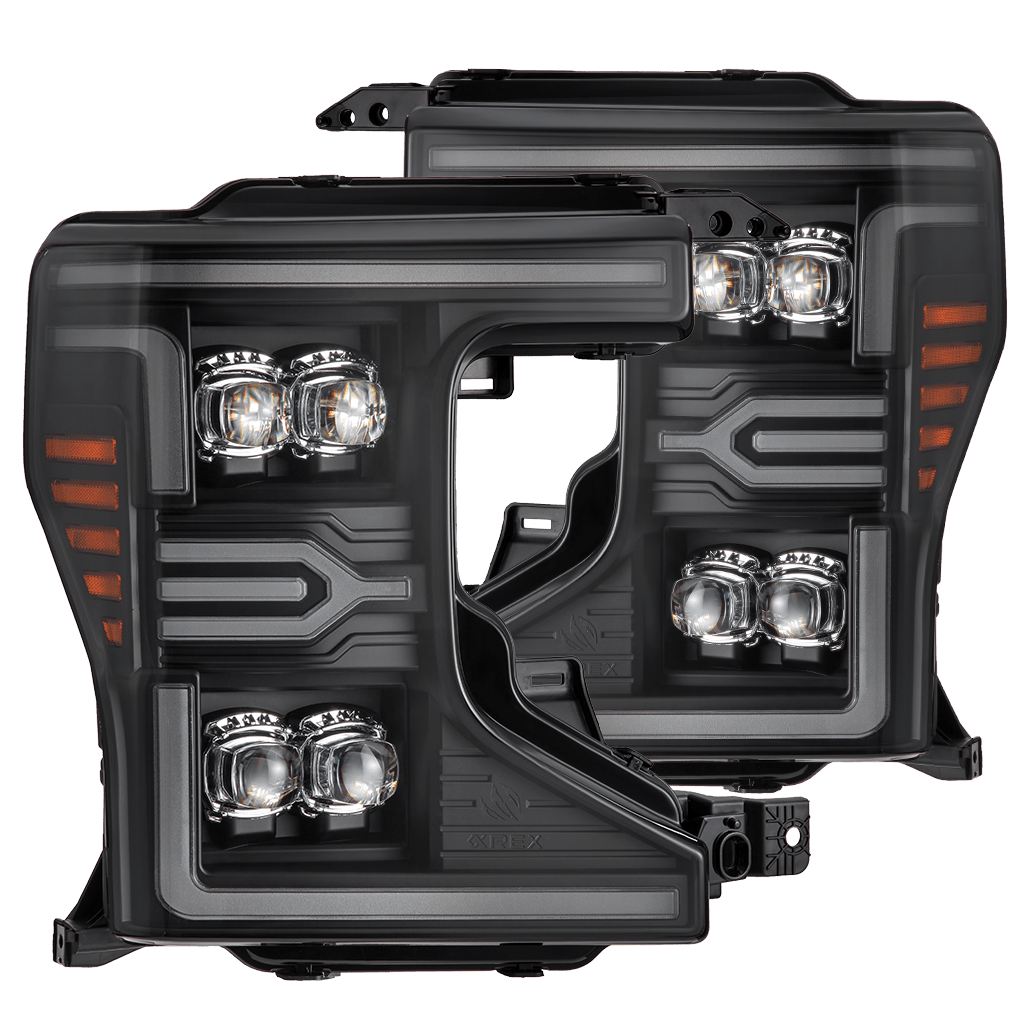 AlphaRex 20-22 Ford Super Duty NOVA-Series LED Projector Headlights Black