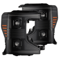 AlphaRex 20-22 Ford Super Duty PRO-Series Halogen Projector Headlights Alpha-Black