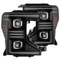 AlphaRex 20-22 Ford Super Duty PRO-Series Halogen Projector Headlights Black