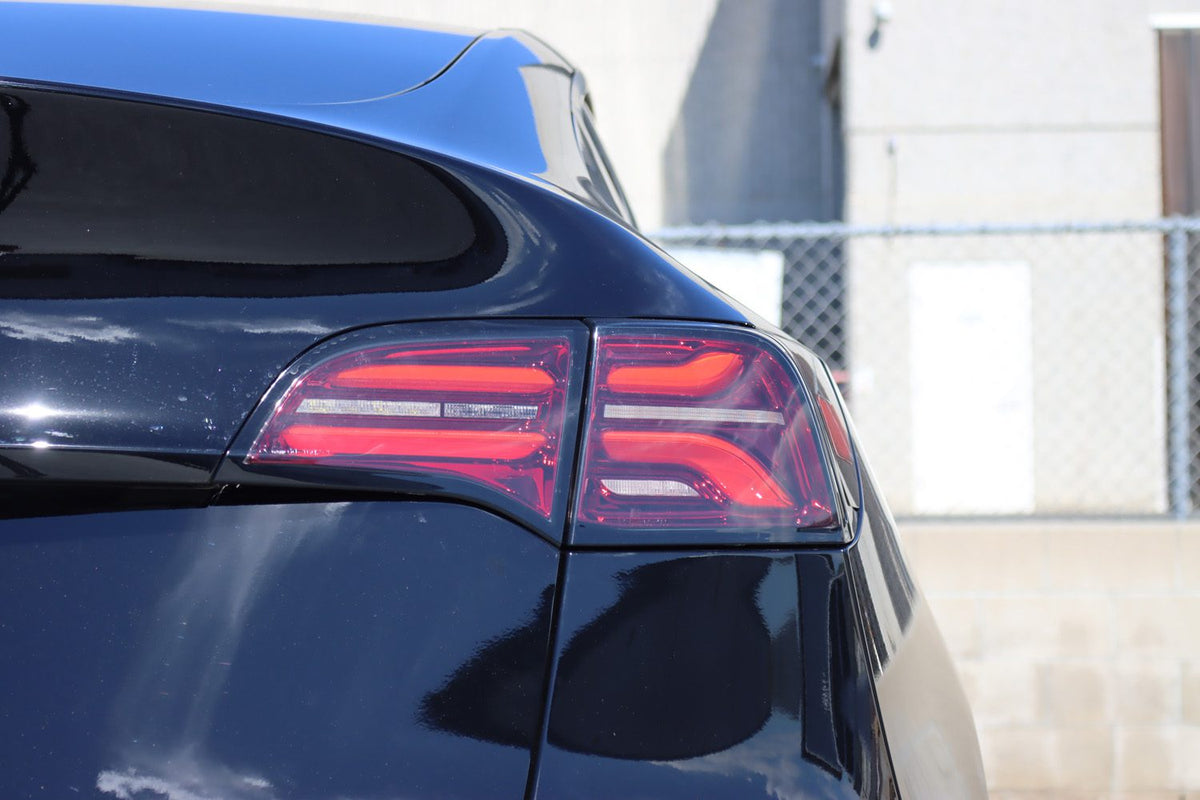 AlphaRex 20-24 Tesla Model Y / 22-23 Model 3 (With Stock Amber Turn Signal) PRO-Series LED Tail Lights Red Smoke