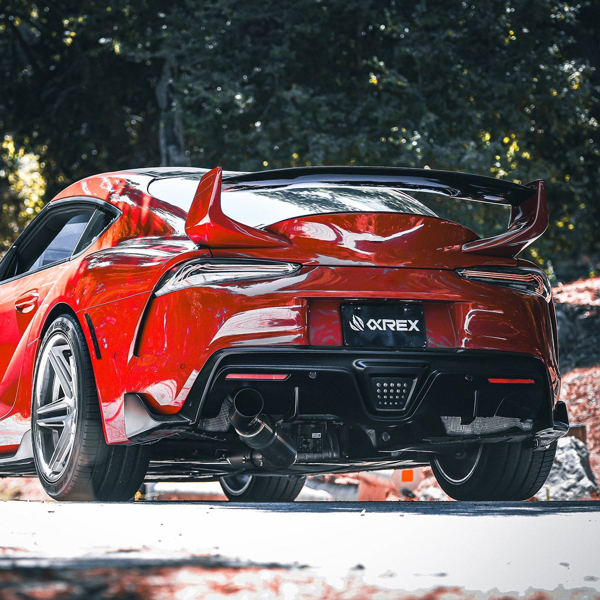 AlphaRex 20-26 Toyota Supra CSL Laser Style LUXX-Series LED Tail Lights Black Clear