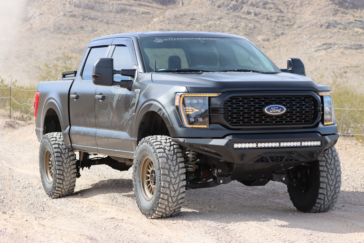 AlphaRex 21-23 Ford F150 / 21-23 Ford F150 Raptor NOVA-Series LED Projector Headlights Alpha-Black
