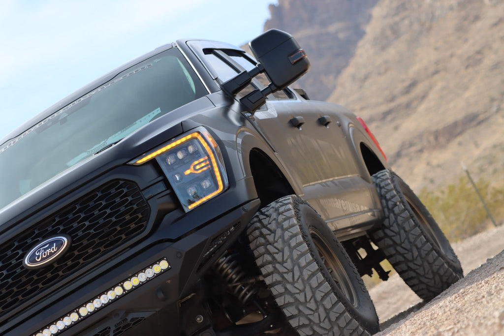 AlphaRex 21-23 Ford F150 / 21-23 Ford F150 Raptor NOVA-Series LED Projector Headlights Black