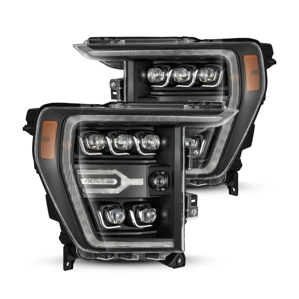 AlphaRex 21-23 Ford F150 / 21-23 Ford F150 Raptor NOVA-Series LED Projector Headlights Black