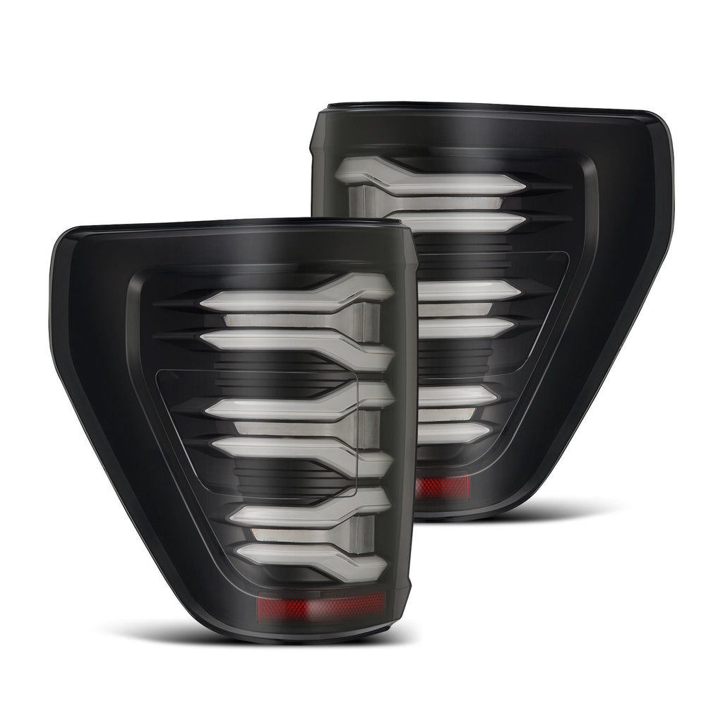 AlphaRex 21-23 Ford F150 LUXX-Series LED Tail Lights Black Smoke