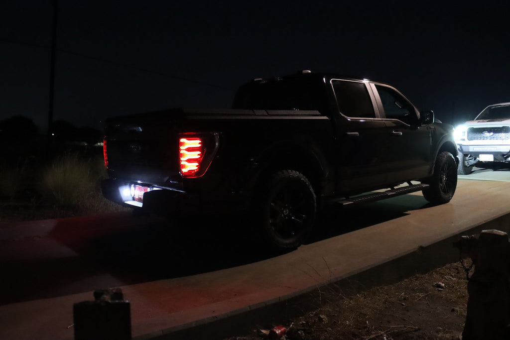 AlphaRex 21-23 Ford F150 LUXX-Series LED Tail Lights Black Smoke