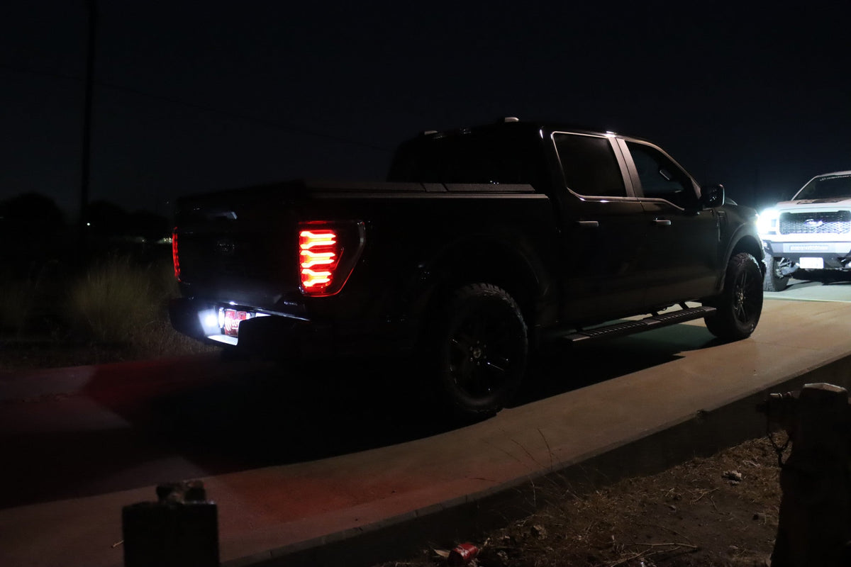 AlphaRex 21-23 Ford F150 LUXX-Series LED Tail Lights Black Smoke