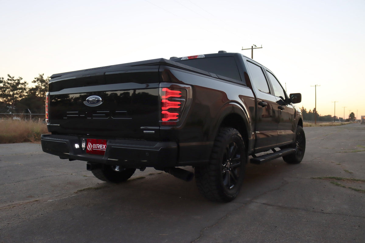 AlphaRex 21-23 Ford F150/F150 Raptor LUXX-Series LED Tail Lights Black-Red