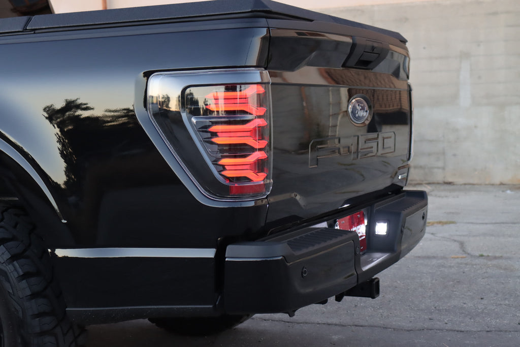 AlphaRex 21-23 Ford F150/F150 Raptor LUXX-Series LED Tail Lights Black-Red