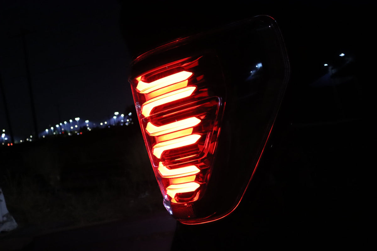 AlphaRex 21-23 Ford F150/F150 Raptor LUXX-Series LED Tail Lights Black-Red