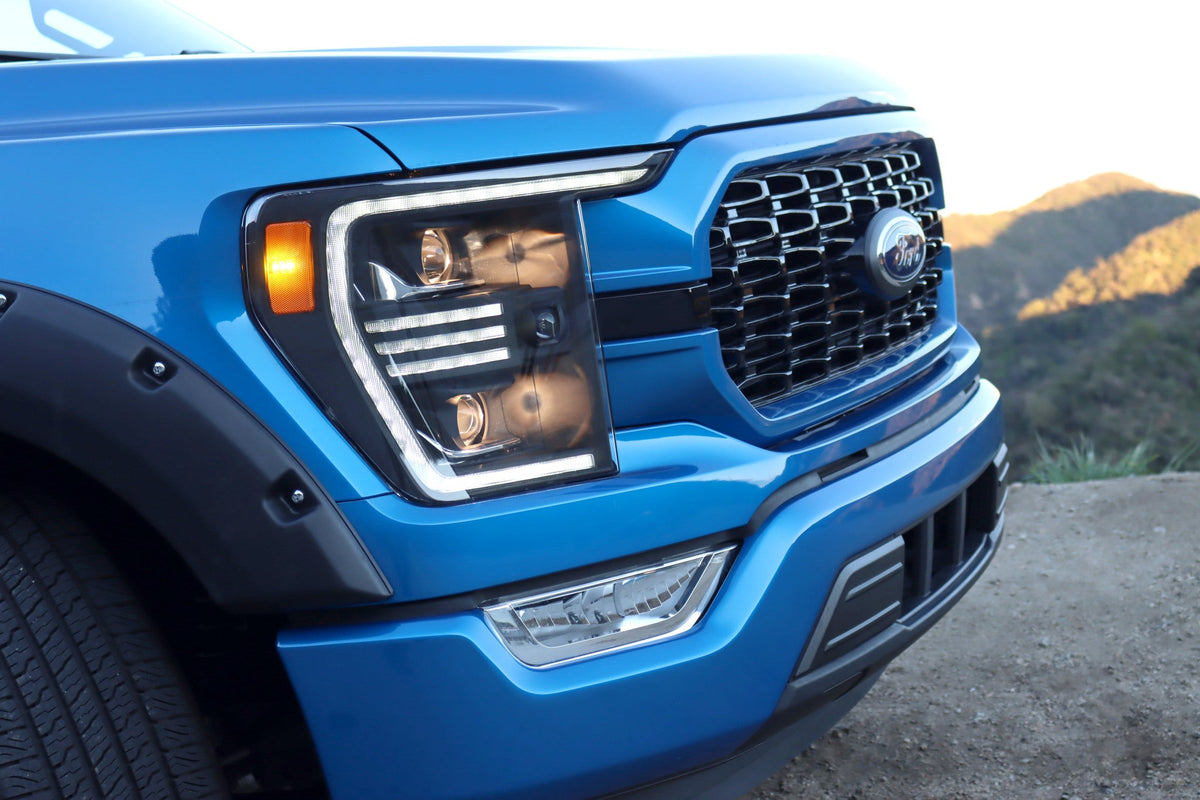 AlphaRex 21-23 Ford F150 PRO-Series Halogen Projector Headlights Black