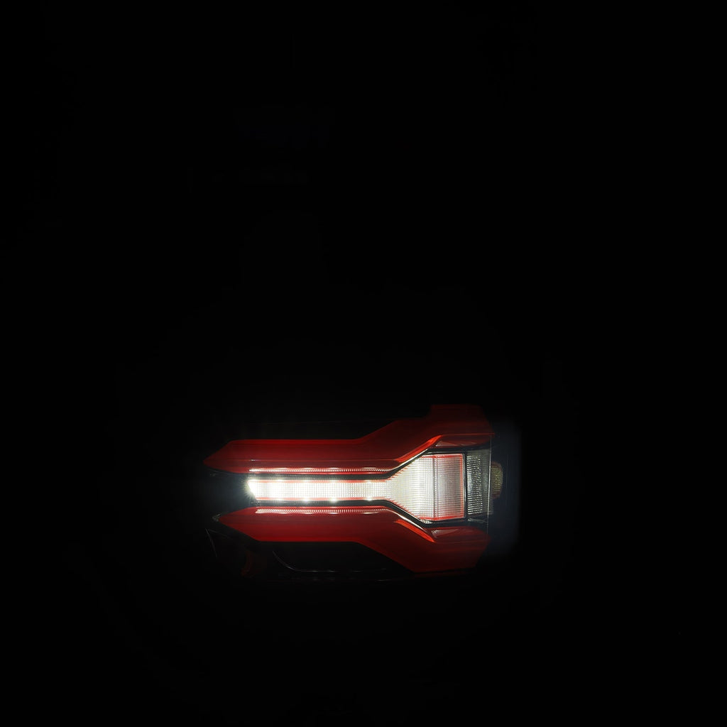 AlphaRex 24-26 Ford F150 / F150 Raptor LUXX-Series LED Tail Lights Black-Red