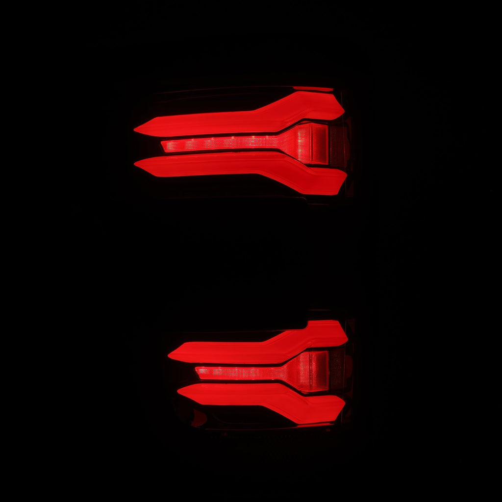 AlphaRex 21-23 Ford F150 (with BLIS) LUXX-Series LED Tail Lights Black-Red