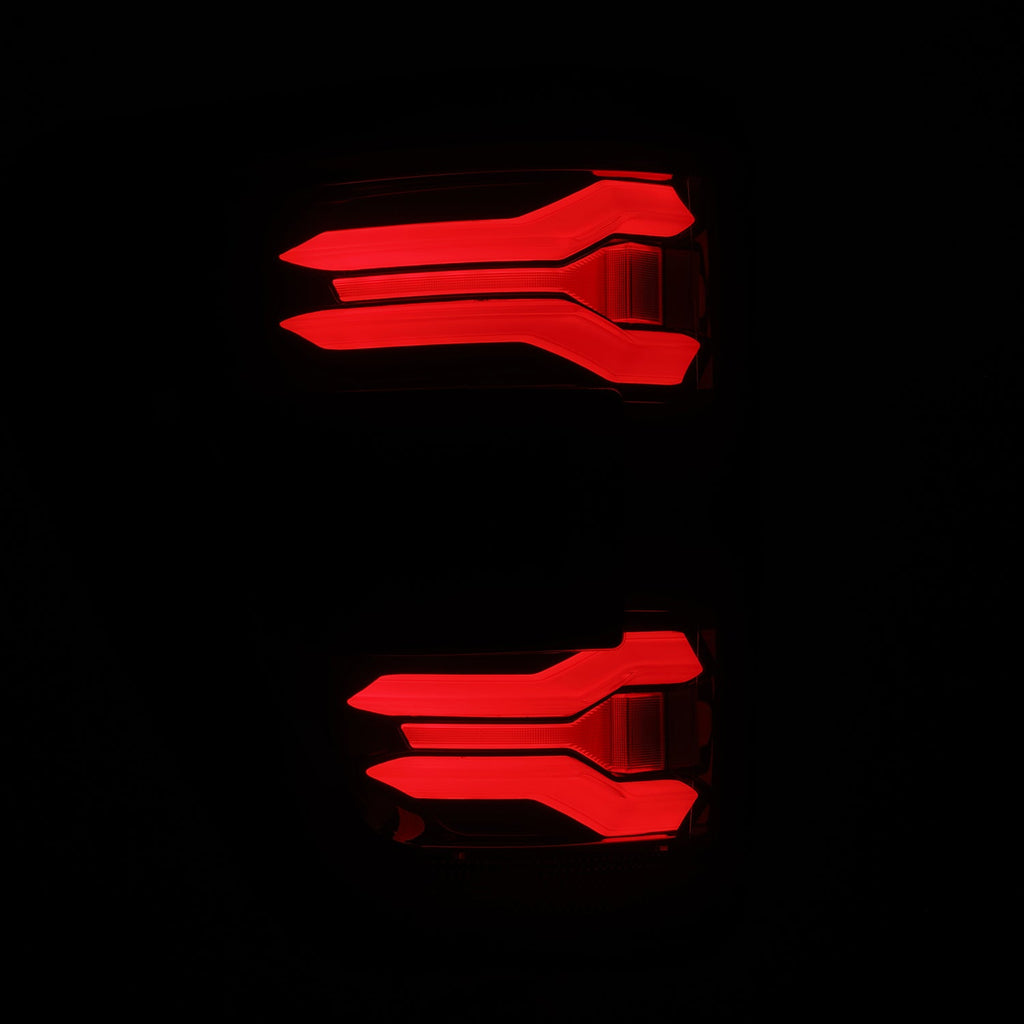 AlphaRex 21-23 Ford F150 (with BLIS) LUXX-Series LED Tail Lights Black-Red