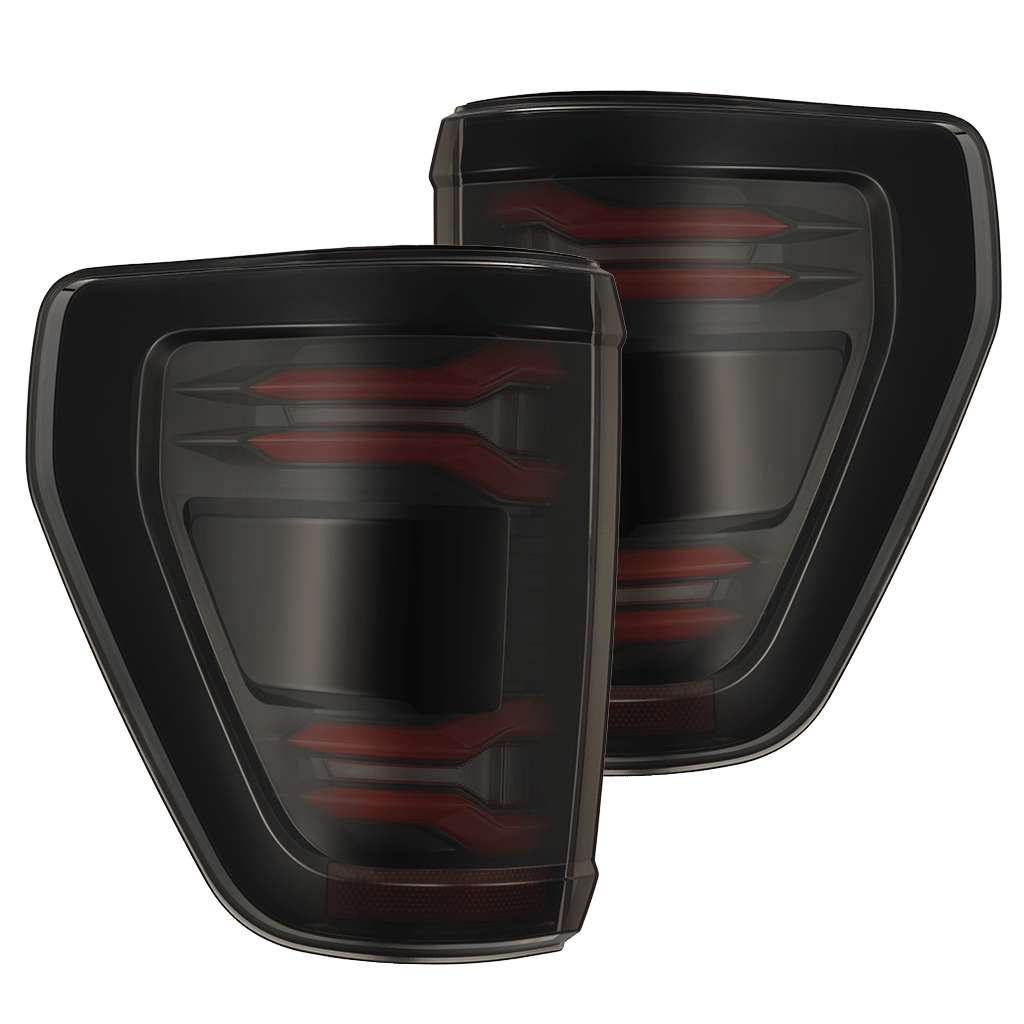 AlphaRex 24-26 Ford F150 / F150 Raptor LUXX-Series LED Tail Lights Black-Red