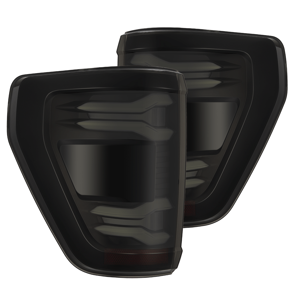 AlphaRex 21-23 Ford F150 (wth BLIS) LUXX-Series LED Tail Lights Black Smoke