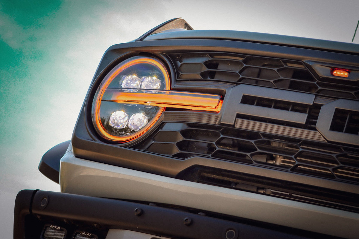 AlphaRex 21-26 Ford Bronco / 22-26 Bronco Raptor NOVA-Series LED Projector Headlights Black