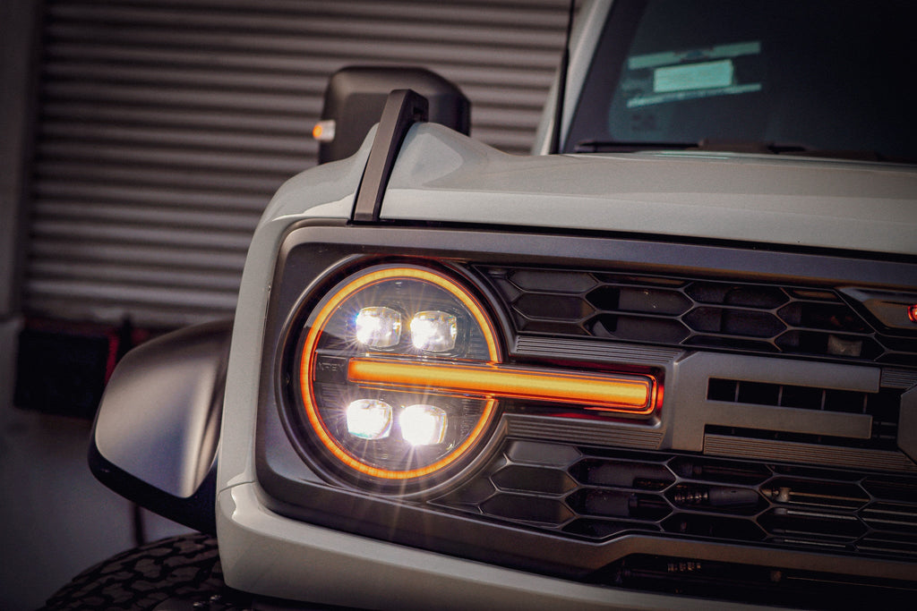AlphaRex 21-26 Ford Bronco / 22-26 Bronco Raptor NOVA-Series LED Projector Headlights Black