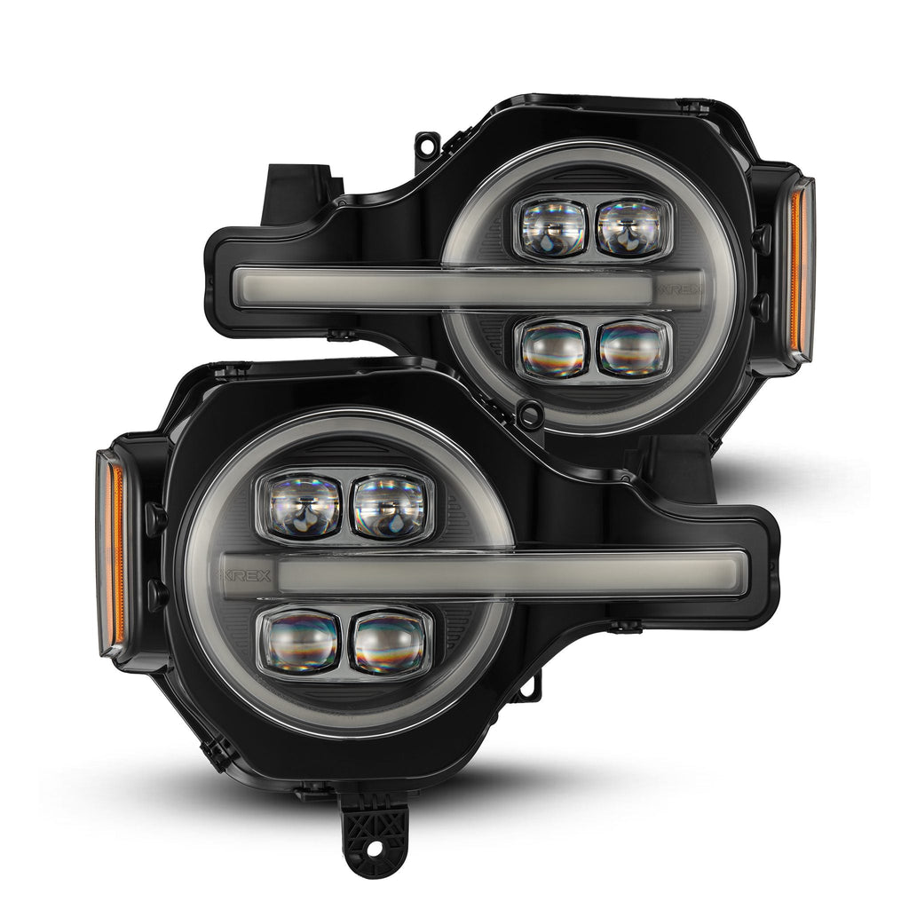 AlphaRex 21-26 Ford Bronco / 22-26 Bronco Raptor NOVA-Series LED Projector Headlights Black