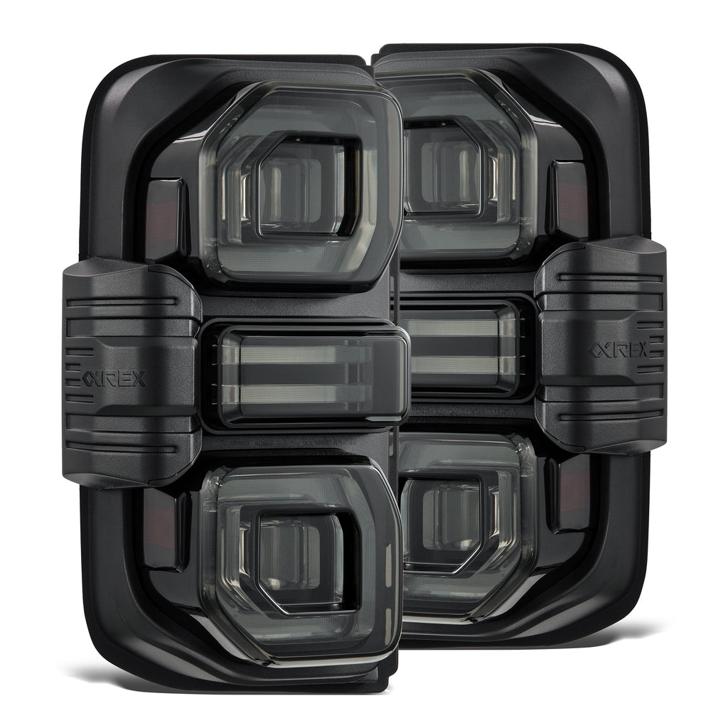 AlphaRex 21-26 Ford Bronco NOVA-Series Prismatic LED Tail Lights Black Smoke