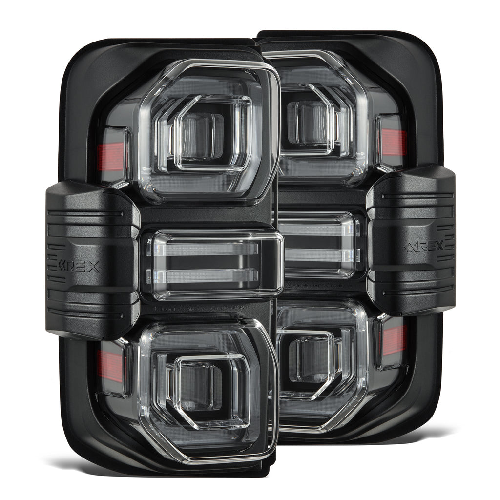 AlphaRex 21-26 Ford Bronco NOVA-Series Prismatic LED Tail Lights Black Clear