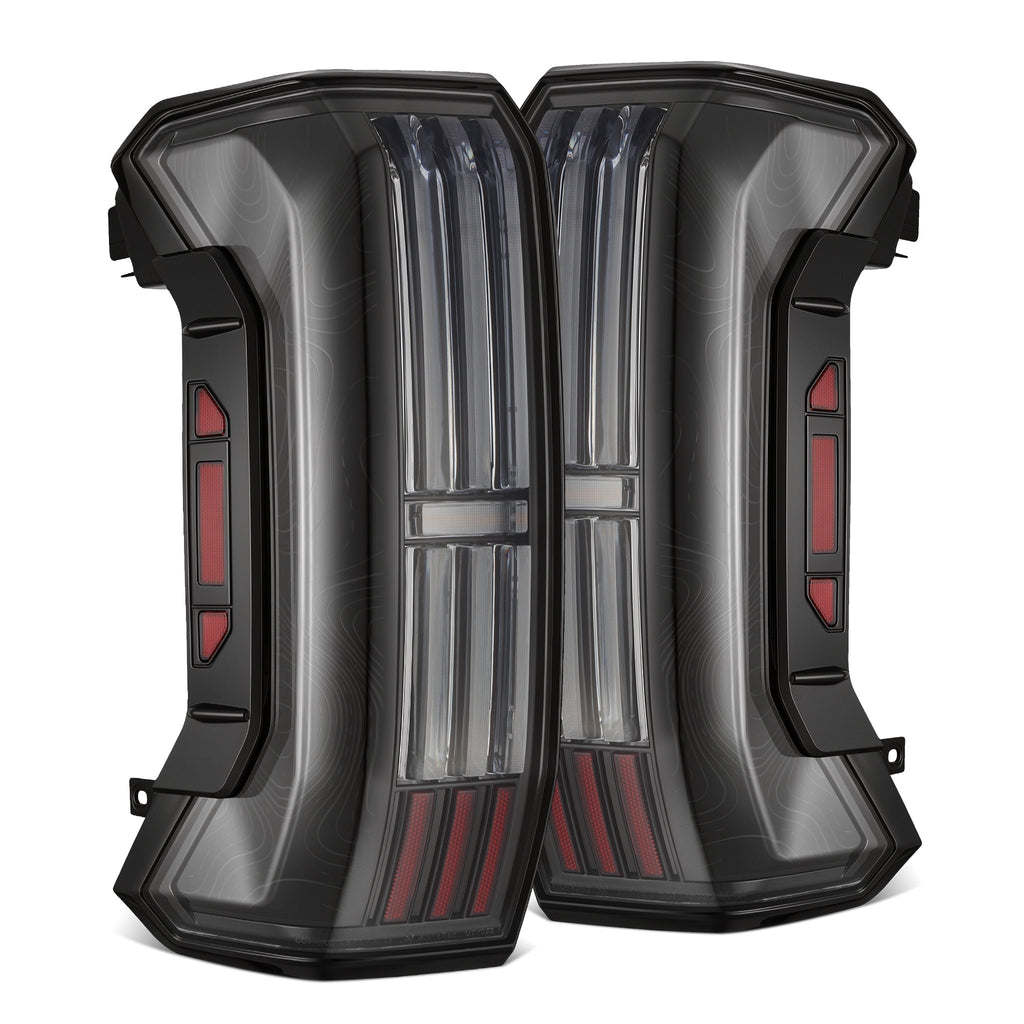 AlphaRex 22-26 Toyota Tundra TOPO-ETCH NOVA-Series Prismatic LED Tail Lights Black Clear