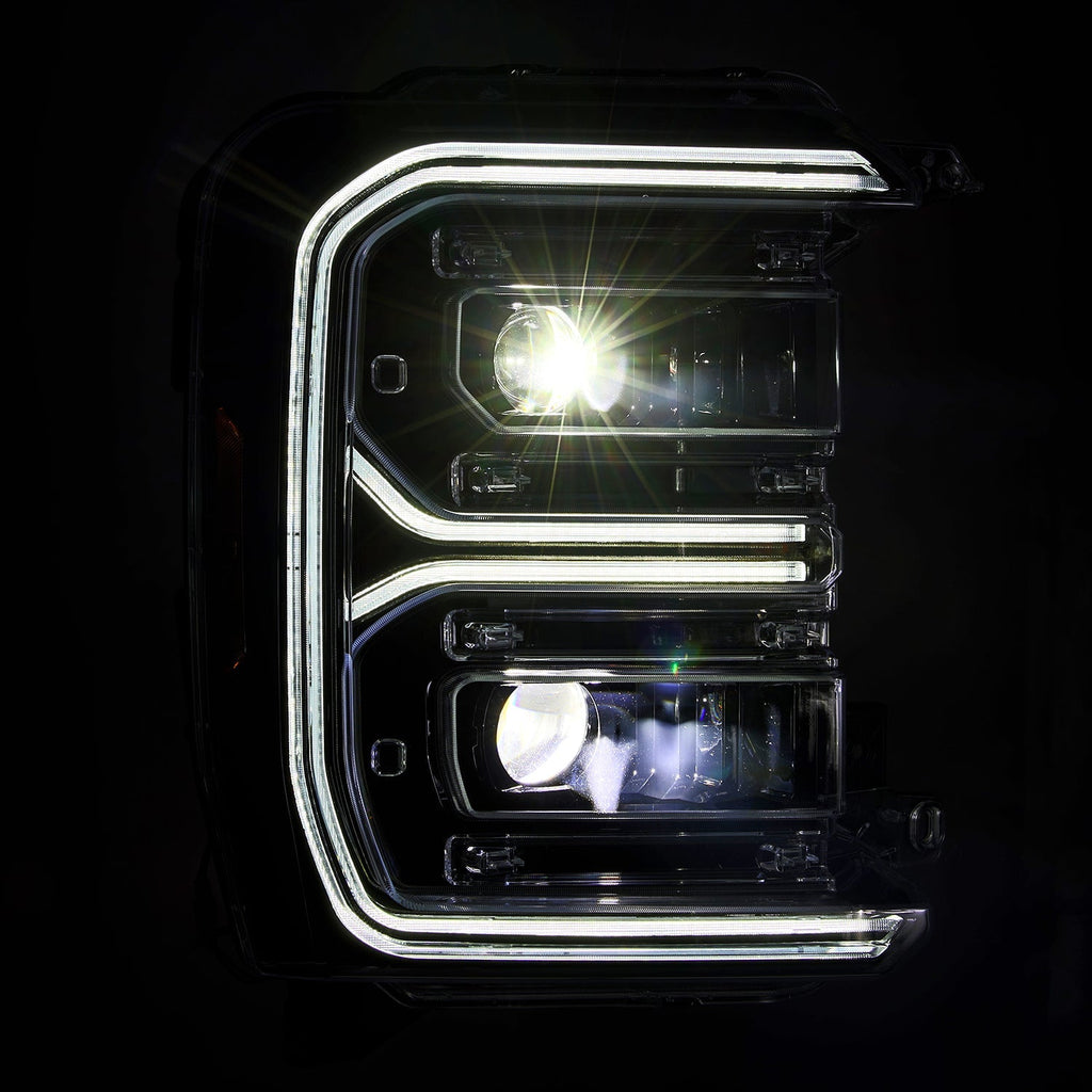 AlphaRex 23-26 Ford Super Duty LUXX-Series LED Projector Headlights Alpha-Black