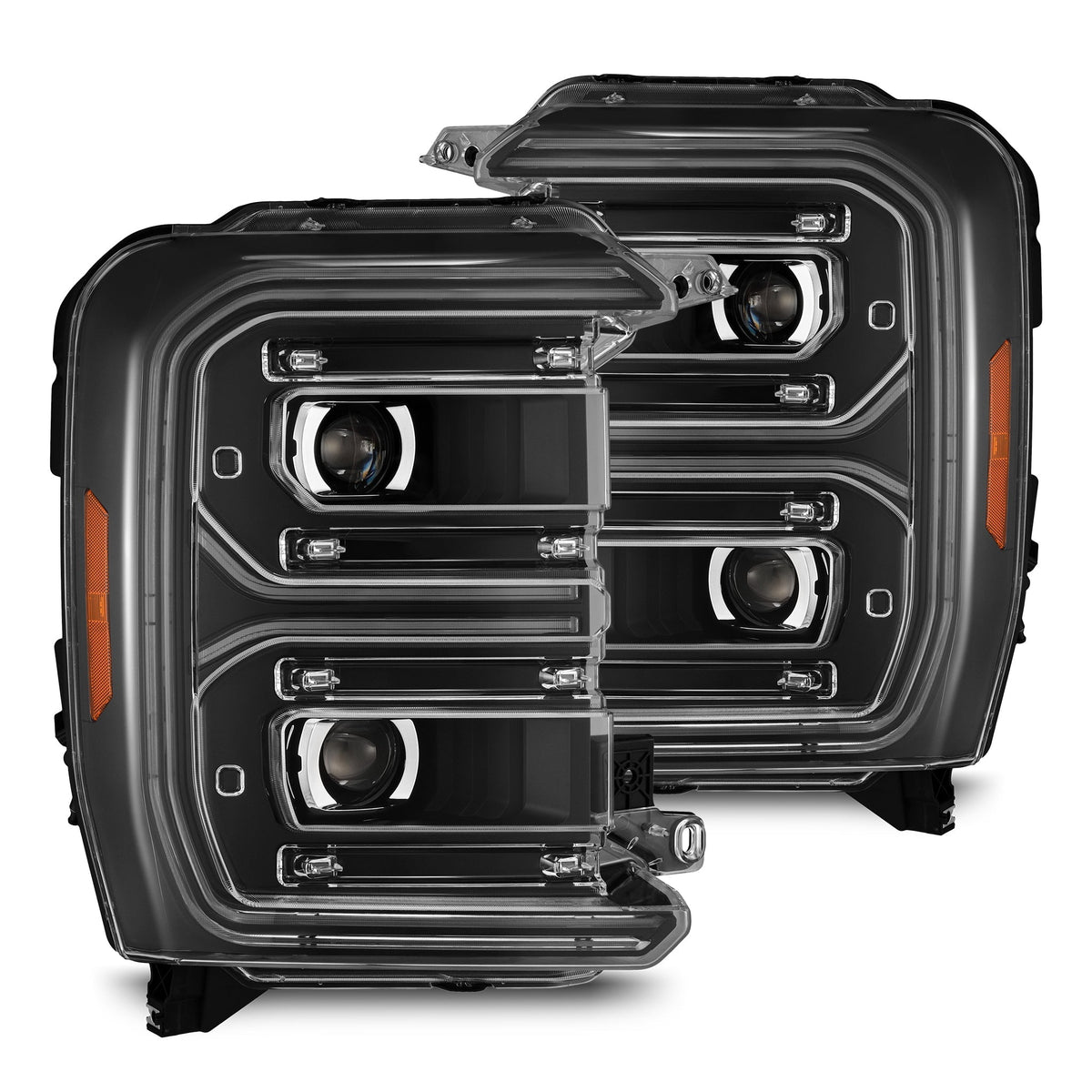 AlphaRex 23-26 Ford Super Duty LUXX-Series LED Projector Headlights Black