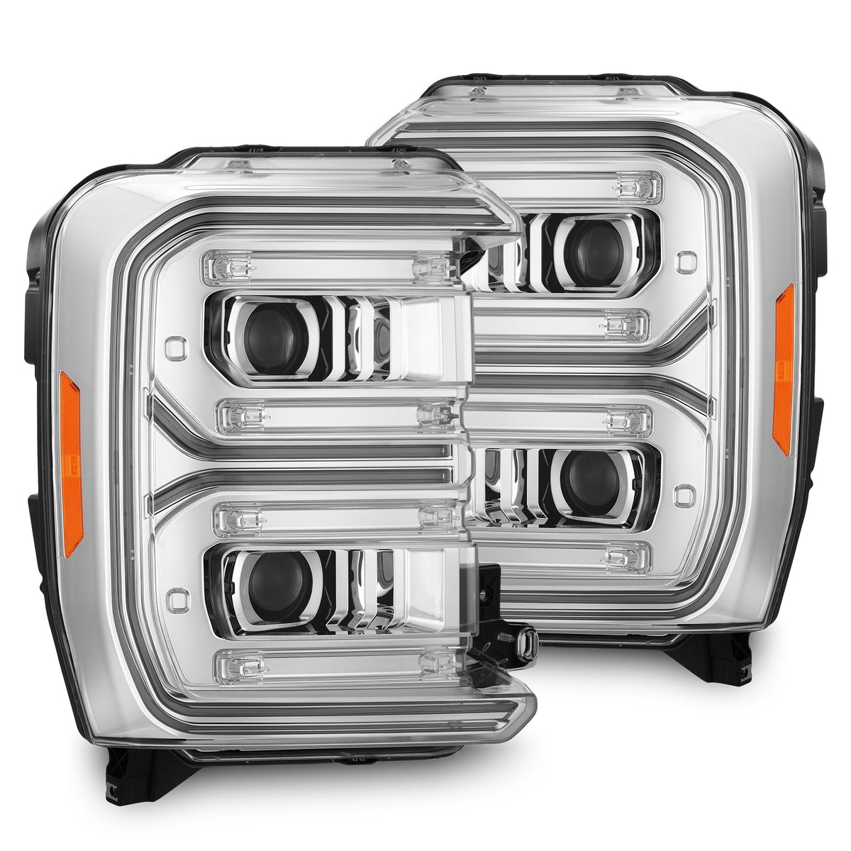 AlphaRex 23-26 Ford Super Duty LUXX-Series LED Projector Headlights Chrome