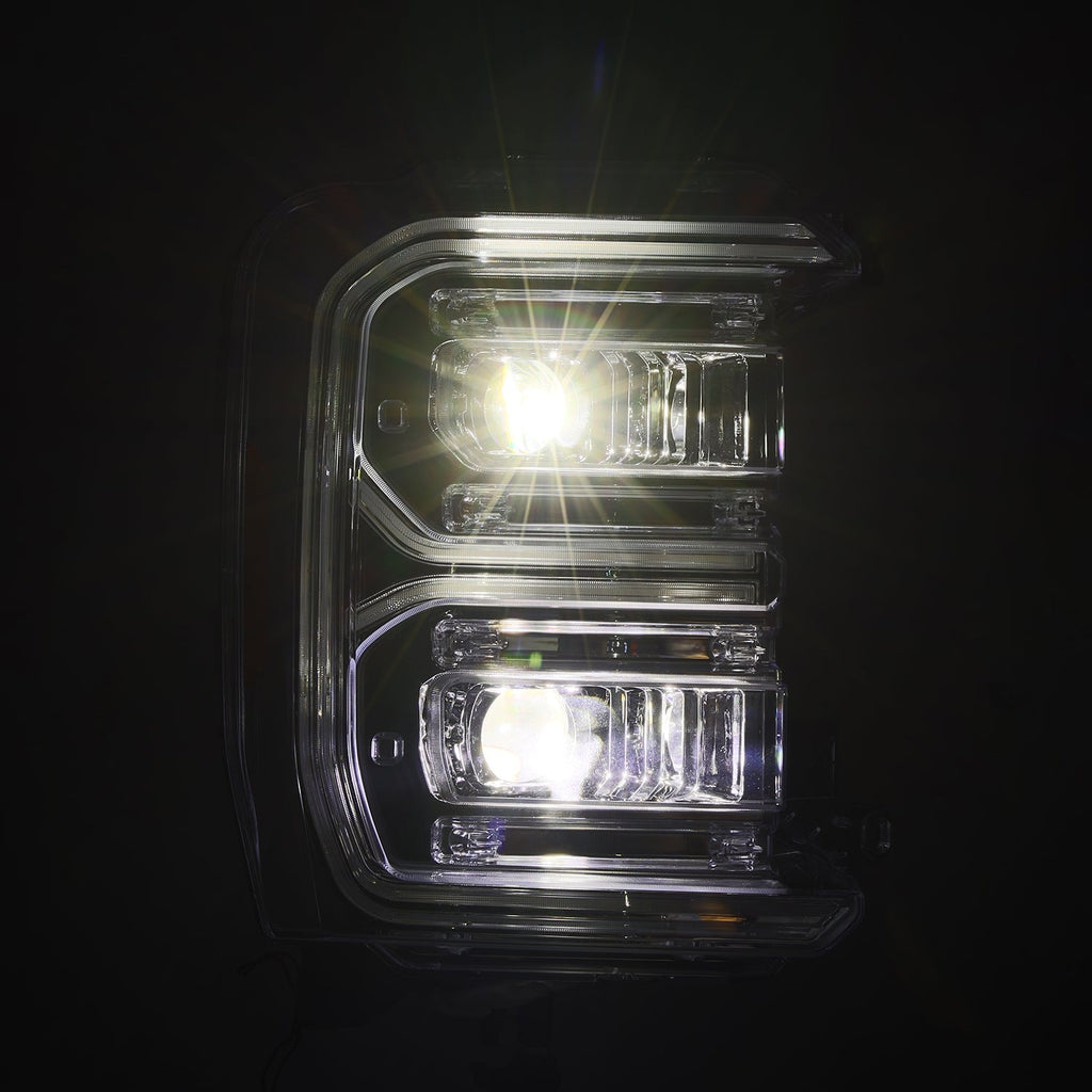 AlphaRex 23-26 Ford Super Duty LUXX-Series LED Projector Headlights Chrome