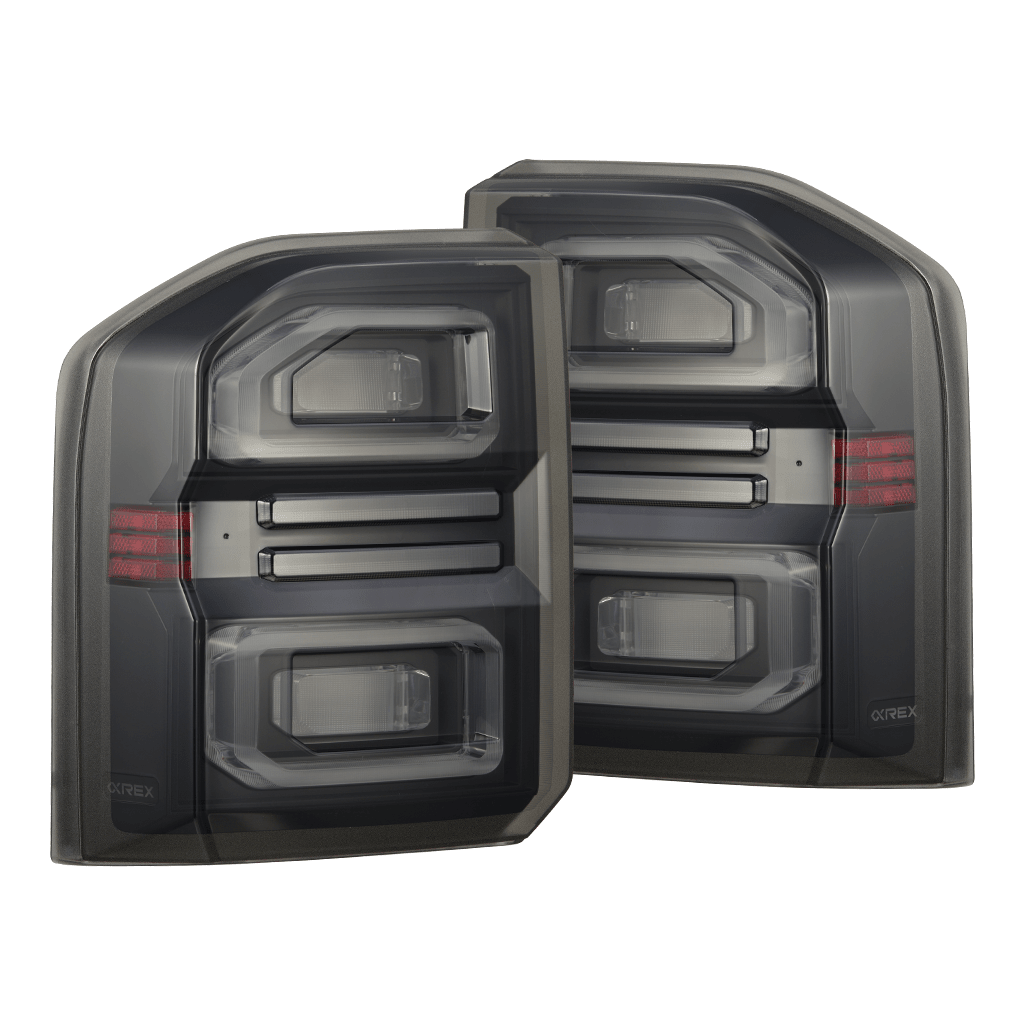 AlphaRex 24-26 Toyota Land Cruiser NOVA-Series Prismatic LED Tail Lights Black Smoke