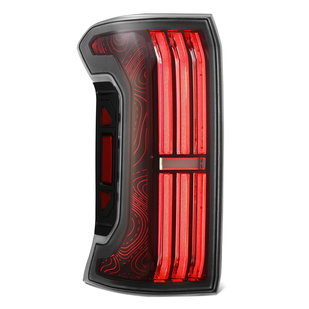 AlphaRex 24-26 Toyota Tacoma TOPO-ETCH NOVA-Series Prismatic LED Tail Lights Black Clear