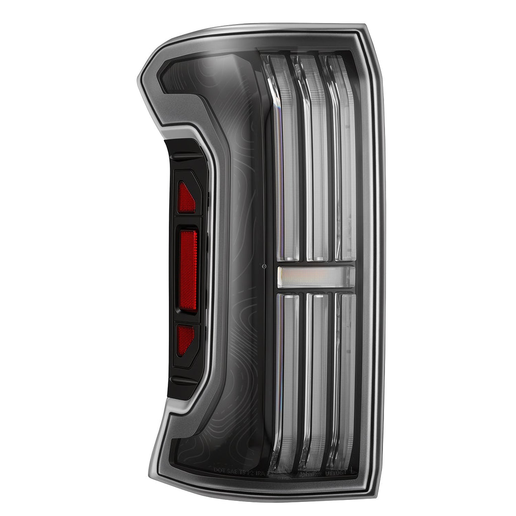 AlphaRex 24-26 Toyota Tacoma TOPO-ETCH NOVA-Series Prismatic LED Tail Lights Black Clear
