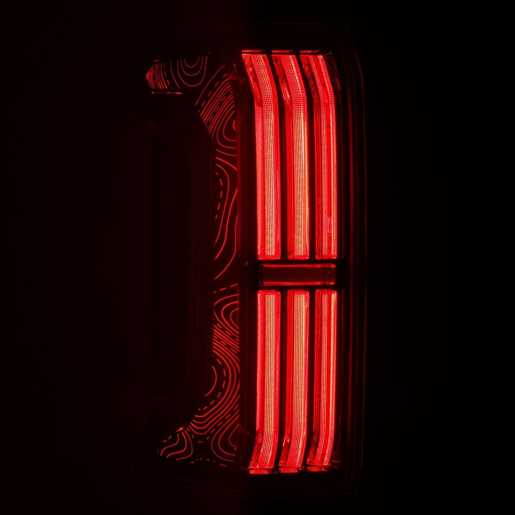 AlphaRex 24-26 Toyota Tacoma TOPO-ETCH NOVA-Series Prismatic LED Tail Lights Black Clear