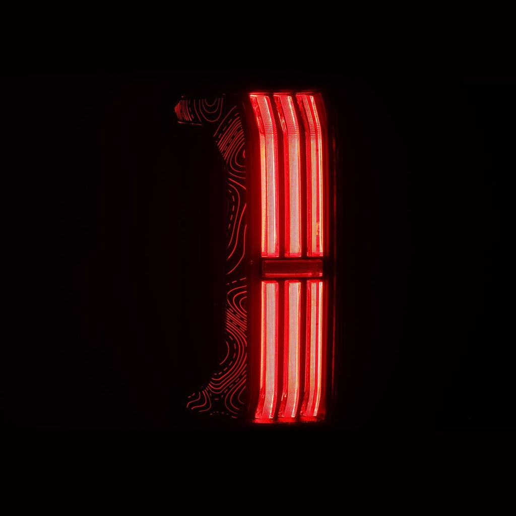 AlphaRex 24-26 Toyota Tacoma TOPO-ETCH NOVA-Series Prismatic LED Tail Lights Black Smoke