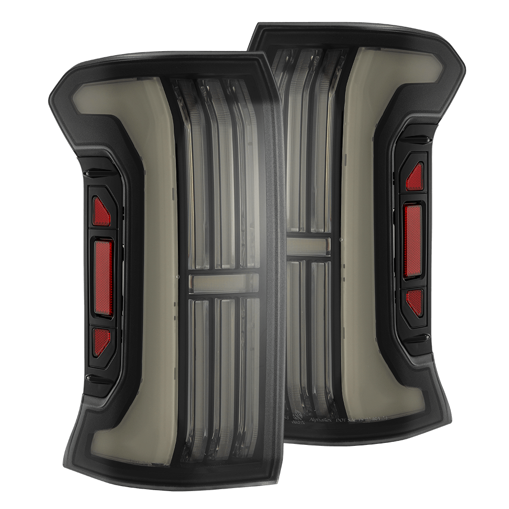 AlphaRex 24-26 Toyota Tacoma NOVA-Series Prismatic LED Tail Lights Black Smoke