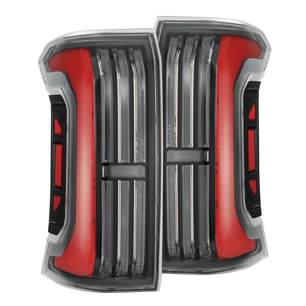 AlphaRex 24-26 Toyota Tacoma NOVA-Series Prismatic LED Tail Lights Black-Red