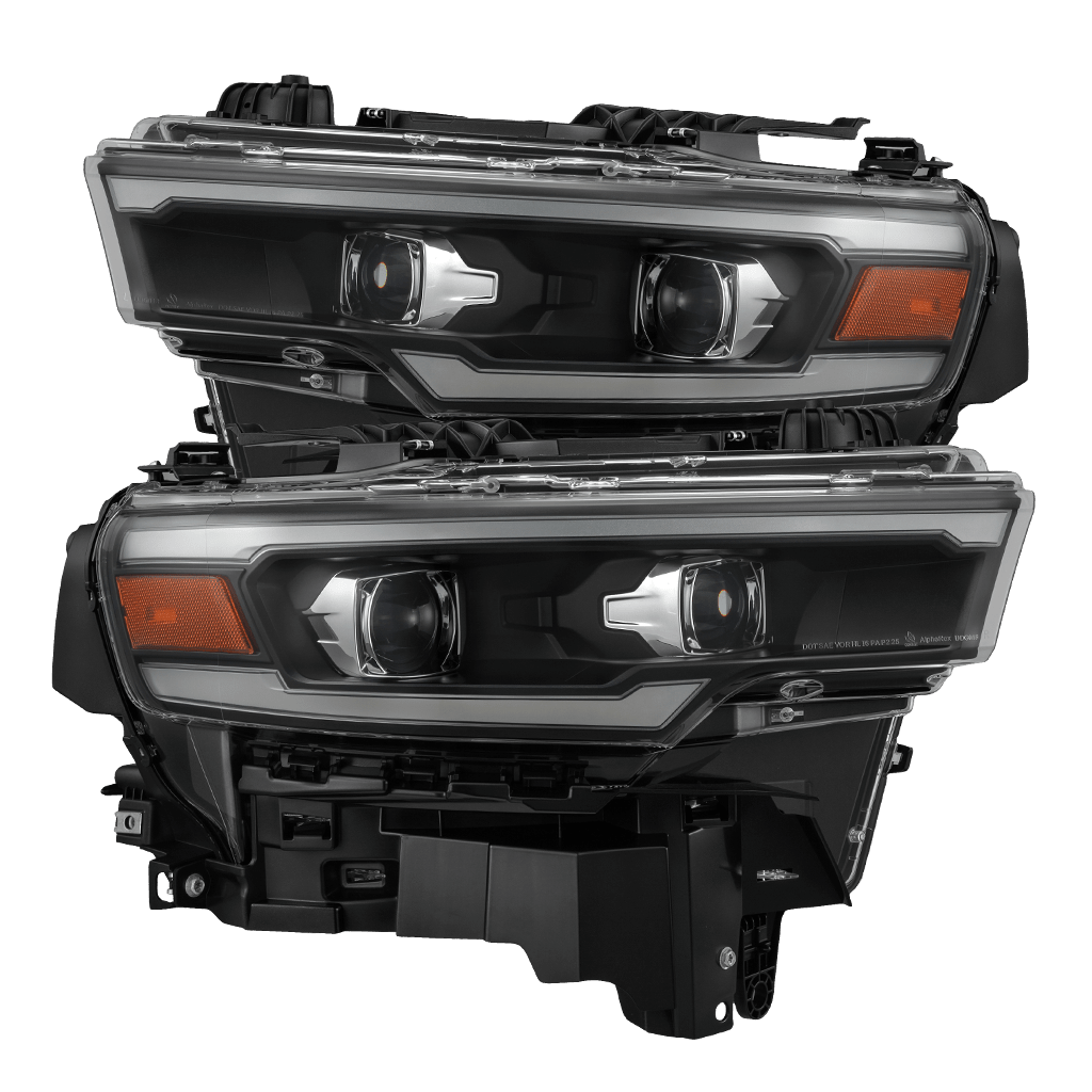 AlphaRex 25-26 Ram 1500 LUXX-Series LED Projector Headlights Black