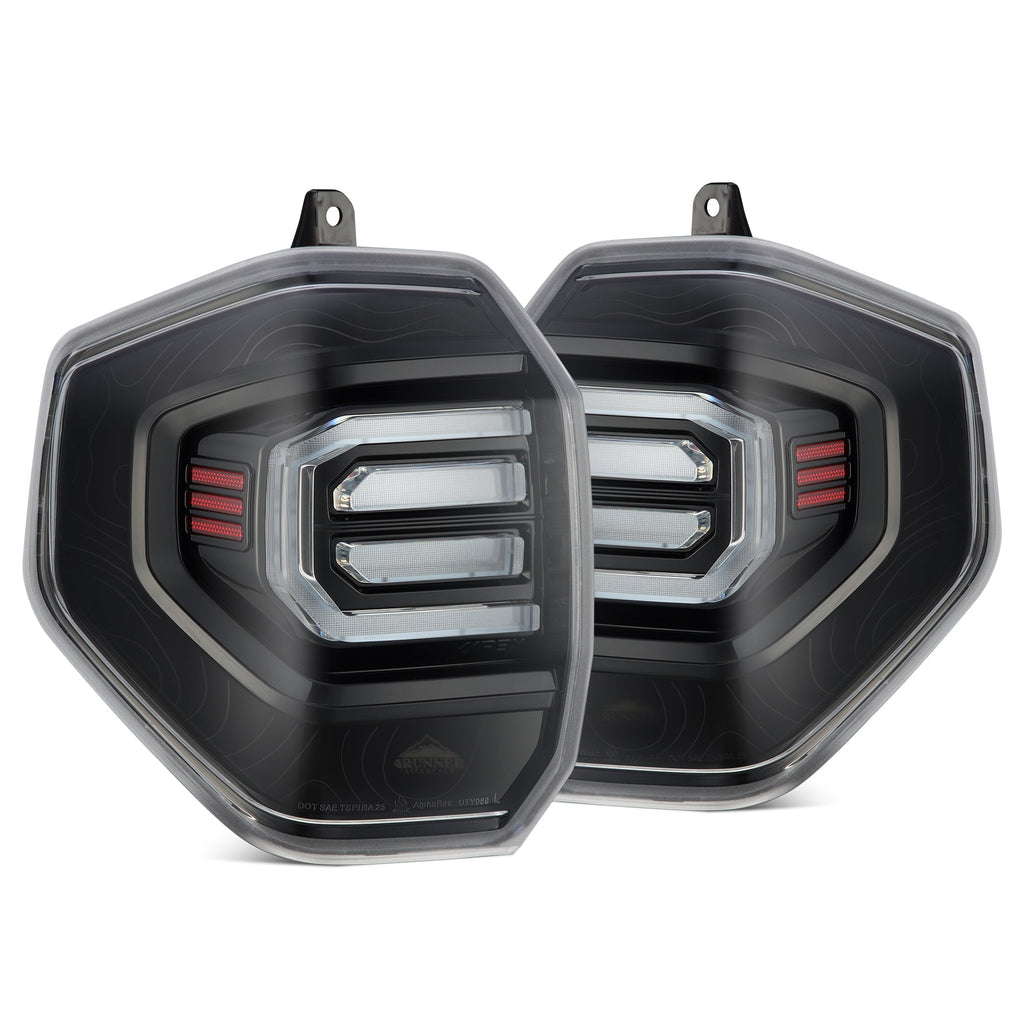 AlphaRex 25-26 Toyota 4Runner TOPO-ETCH NOVA-Series Prismatic LED Tail Lights Black Clear