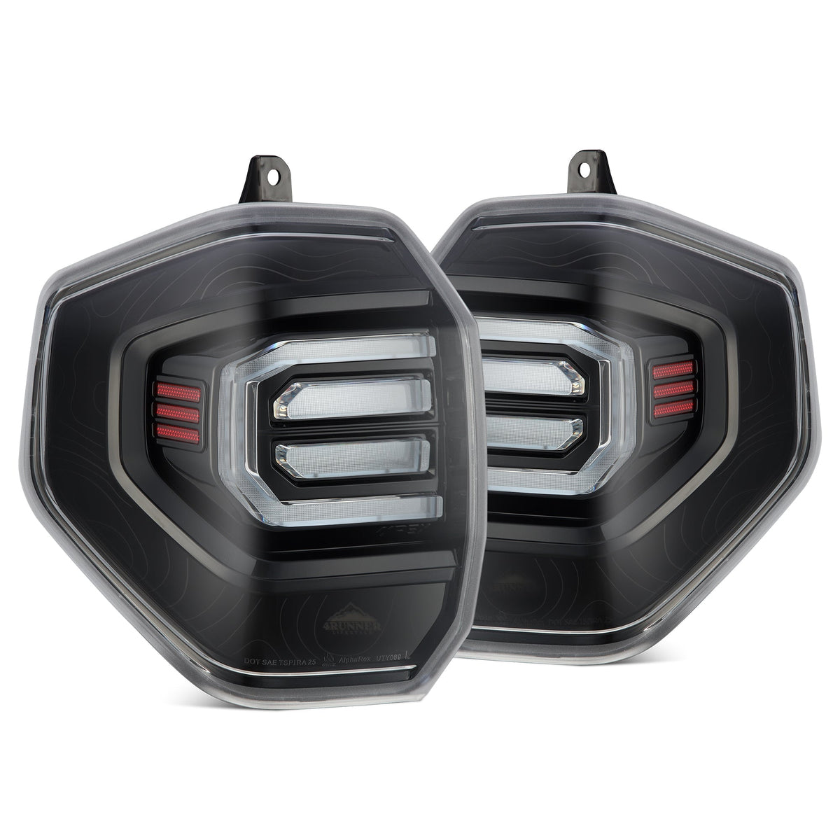 AlphaRex 25-26 Toyota 4Runner TOPO-ETCH NOVA-Series Prismatic LED Tail Lights Black Clear