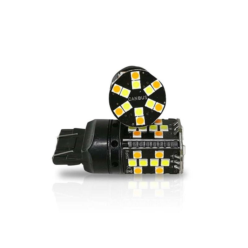 3157 3057 No Hyper Flash Canbus LED Bulbs Amber/White Switchback (2 Pack)
