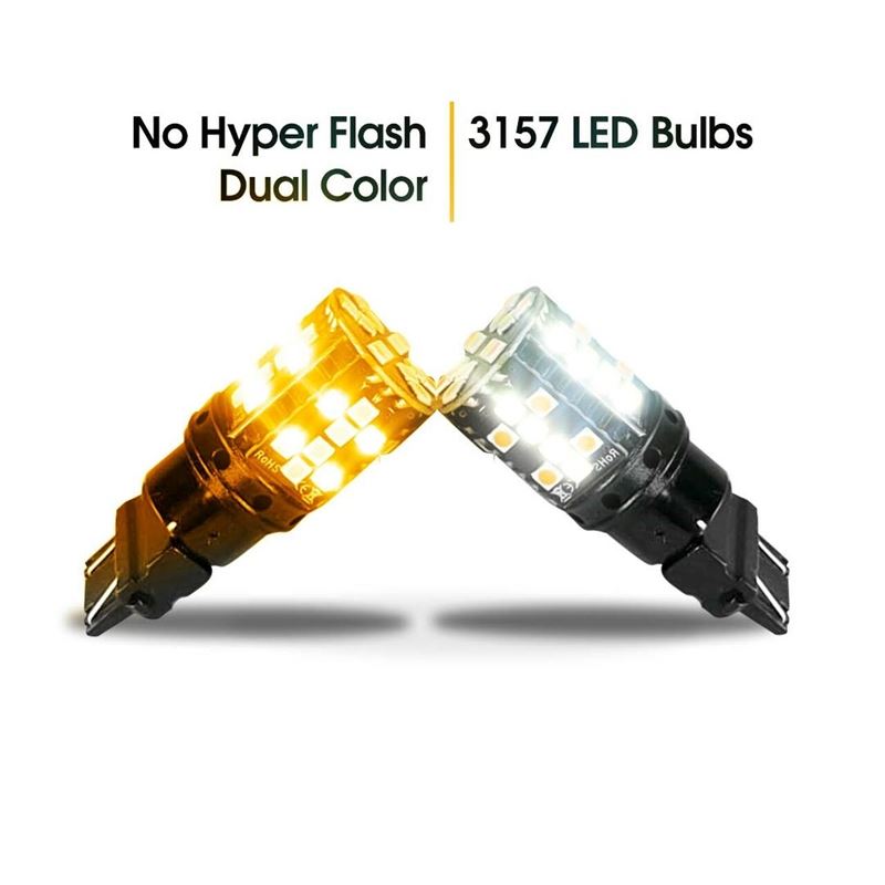 3157 3057 No Hyper Flash Canbus LED Bulbs Amber/White Switchback (2 Pack)