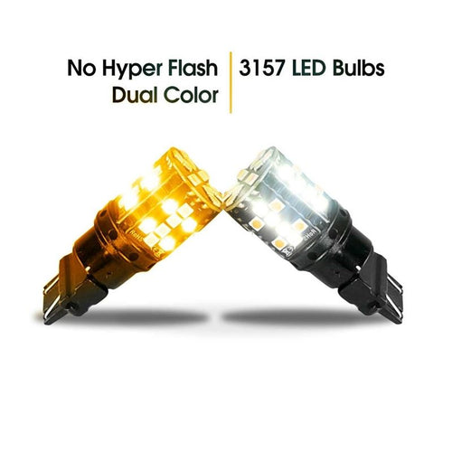 3157 3057 No Hyper Flash Canbus LED Bulbs Amber/White Switchback (2 Pack)