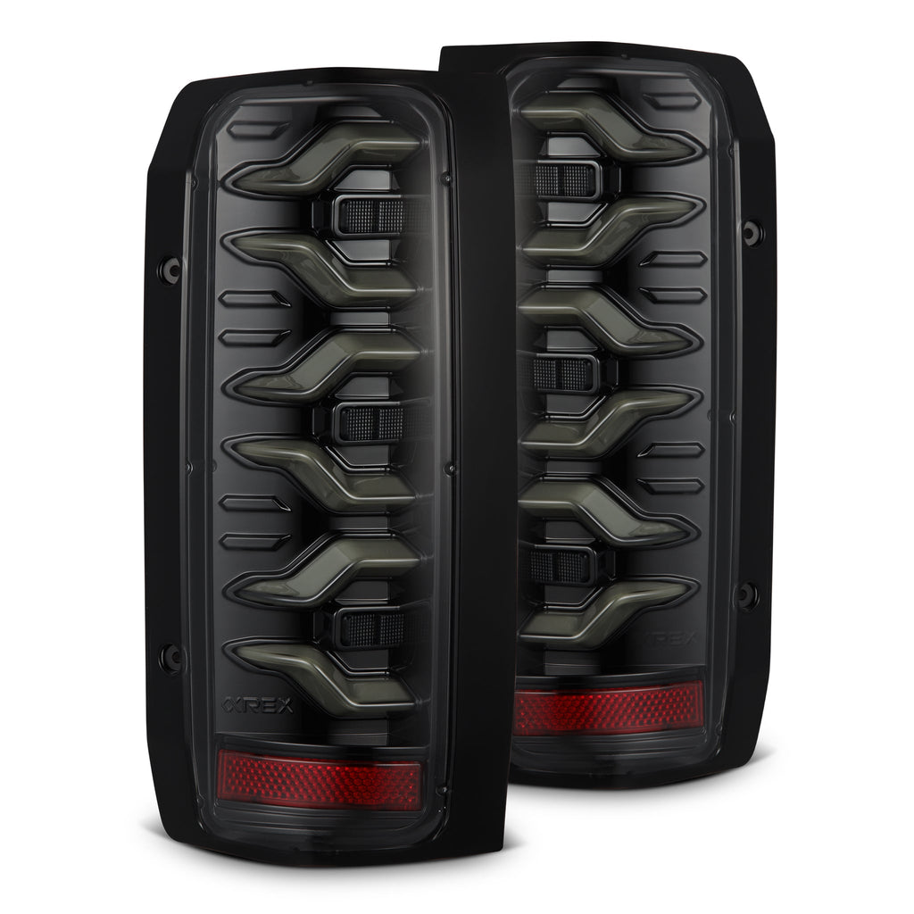 AlphaRex 87-96 Ford F-Series/Bronco LUXX-Series LED Tail Lights Alpha-Black