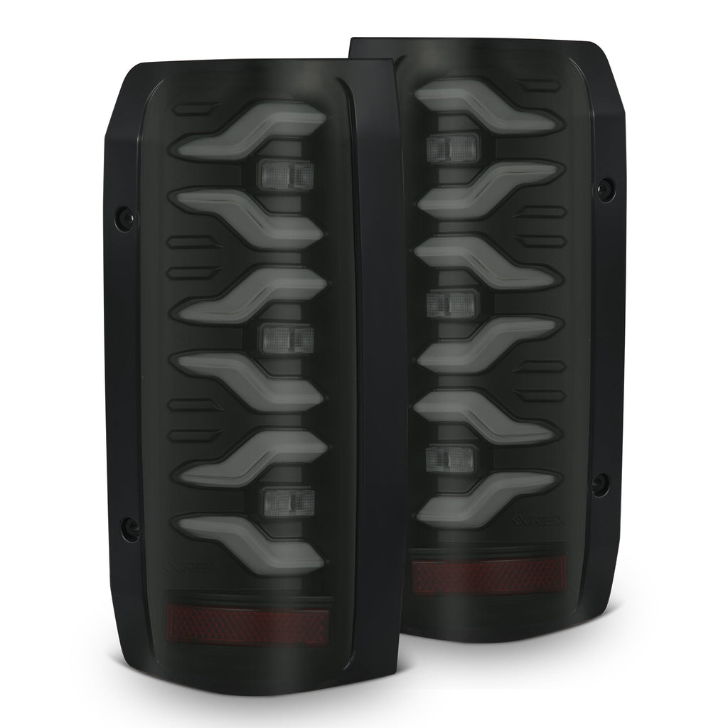 AlphaRex 87-96 Ford F-Series/Bronco LUXX-Series LED Tail Lights Black Smoke