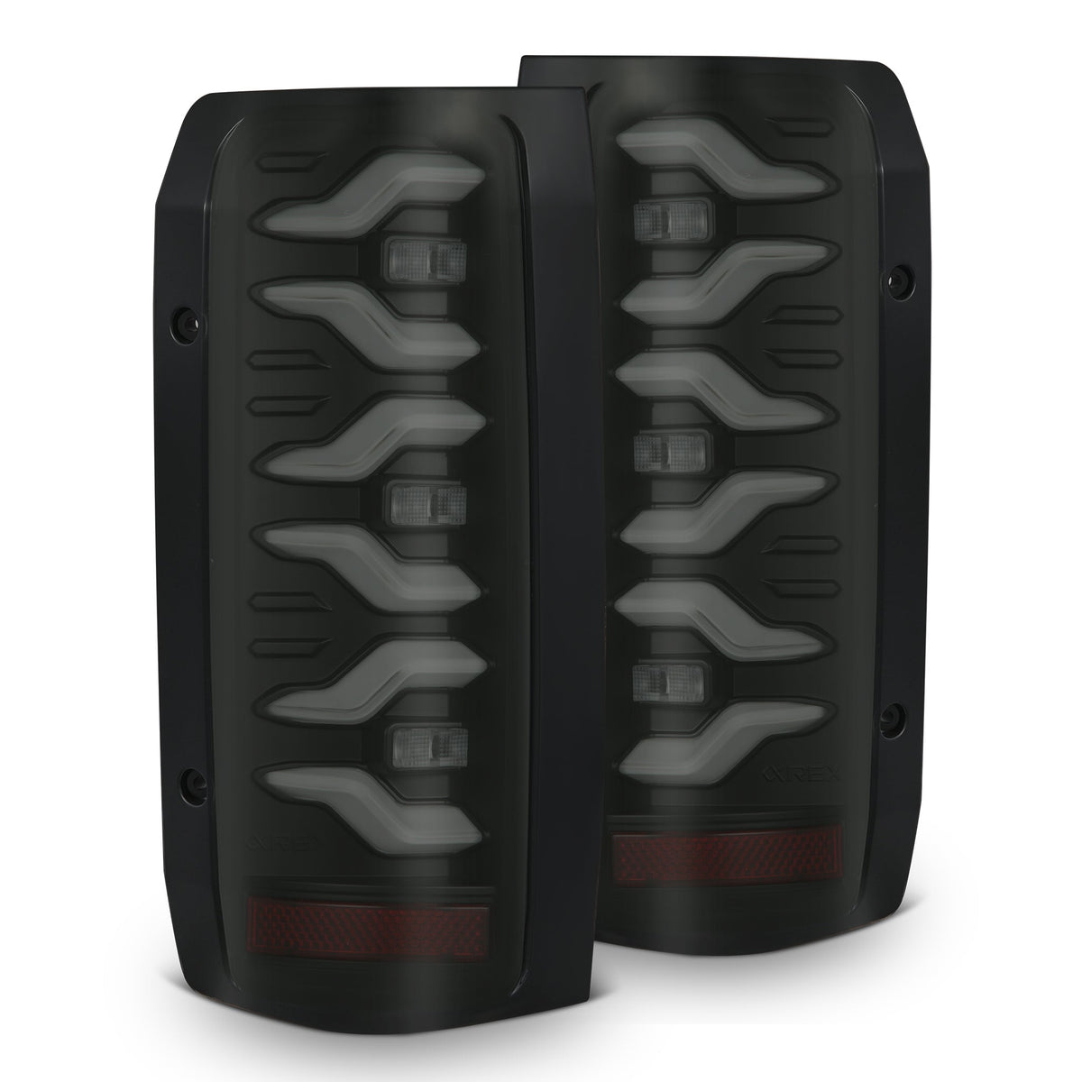 AlphaRex 87-96 Ford F-Series/Bronco LUXX-Series LED Tail Lights Black Smoke